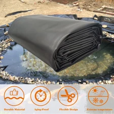 Black 20*20ft Flexible Water Garden Fish Pond Liner Elasticity 0.3mmm Thickness