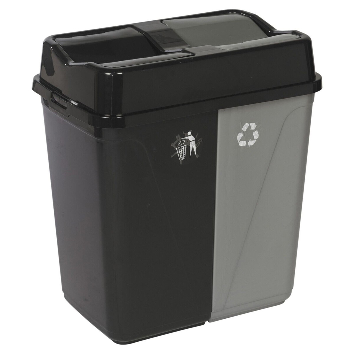 60L Waste Dustbin Garbage Trash Bin Duo Double Kitchen Bin