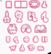 Keoker Polymer Clay Cutters, Back To School Clay Cutter Jewelry Book 20 Piece