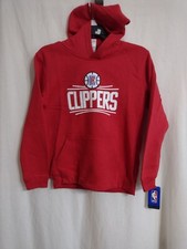 LA CLIPPERS BASKETBALL SWEATSHIRT WITH HOOD RED SIZE MED-10/12 NWT