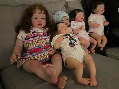 Customized Real Looking 30in Reborn Baby Full Vinyl Dolls with Rooted Curly Hair