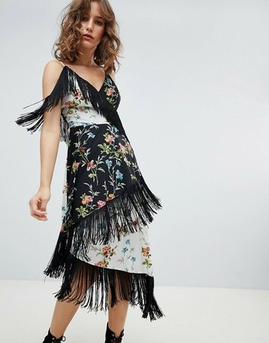 ASOS DESIGN Fringe Cami Midi Dress In 