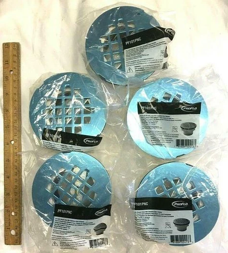 ProFlo Lot of 5 Stainless Steel Plastic No Caulk Shower Drain 2" PF101PNC - Picture 1 of 4