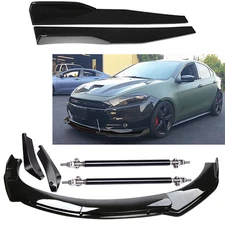 For Dodge Dart Front Bumper Lip Splitter Spoiler Body Kit Side Skirt Glossy