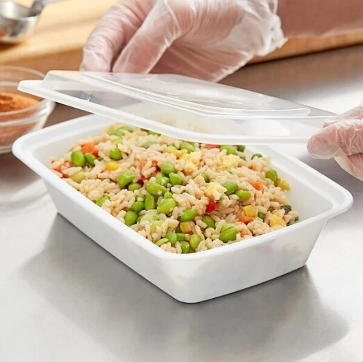 Recipientes plásticos para preparação de refeições 38 oz com tampas retas reutilizáveis para micro-ondas - Imagem 3 de 4