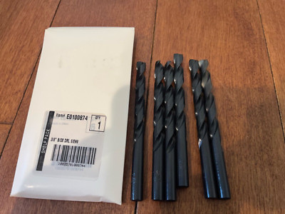 Blu-Mol 3/8'' x 5-1/4'' Black Oxide HSS Drill Bit set ( 6 pack)