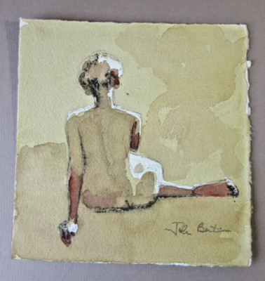 ''Just a Thought'', Aktstudie Aquarellskizze von John Bastin