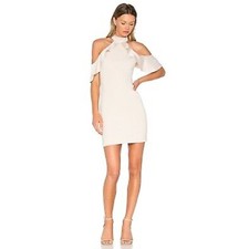 Alice + Olivia Ebony Cold Shoulder Mini Dress| Ivory Size 0
