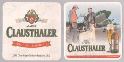 Bierdeckel 2004 Clausthaler Premium alkoholfrei Binding FRANKFURT *BD783c