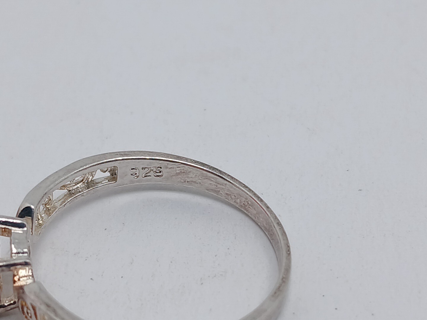 Sterling Silver Ring Solitaire Marked NF 925 Fila… - image 4