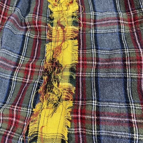 Upcycled Flannel Shirt Womens XL Shacket Peace Love Beach Gray Country Grunge - Picture 17 of 18