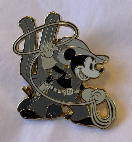 Mickey Cowboy Cactus Lasso Black and Grey 2008 Retired DLR Disney Pin