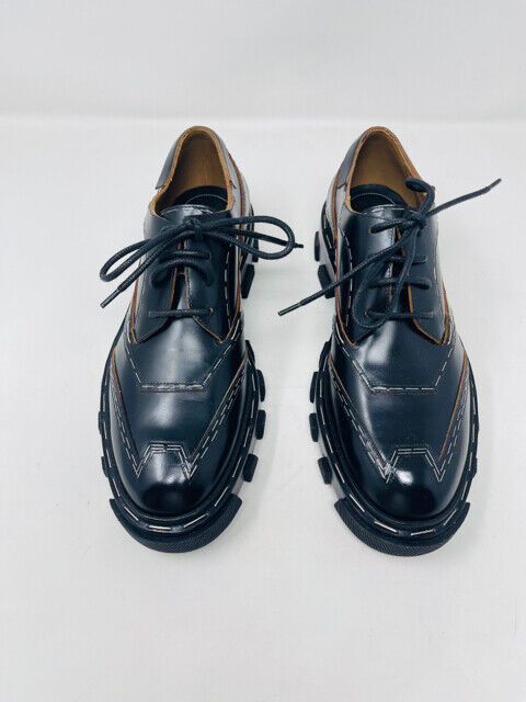 Balenciaga 37 1/2 Black Leather Silver Staple Derby Shoes | eBay Balenciaga 37 1/2 Black Leather Silver Staple Derby Shoes | eBay