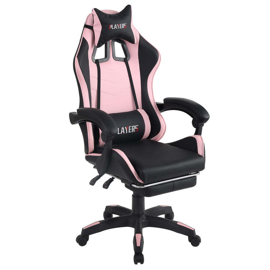 Sedia da Gaming Ergonomica in Similpelle Rosa/Nera