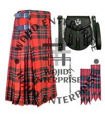 Scottish 8 Yard multicolor Tartan Kilts Outfit For Men - Sporran - Flashes pin
