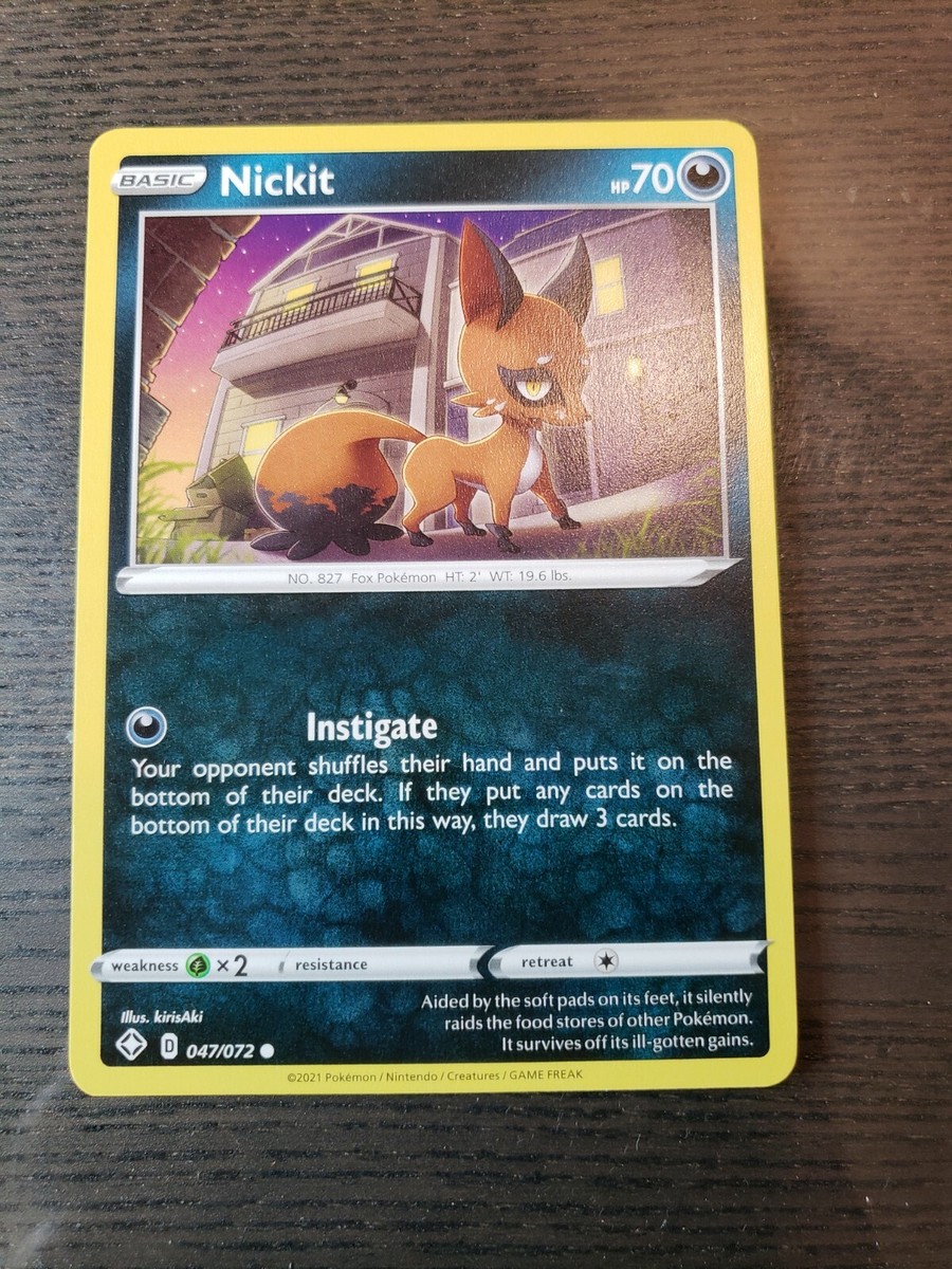 Pokemon TCG Shining Fates Regular Common Card 2021 NM Nickit 047