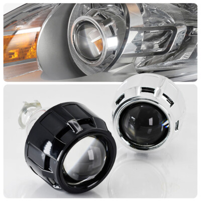 2.5 Inch H1 HID Bixenon Projector Lens Hi/Lo Beam with Black/Chrome Shrouds 