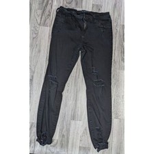 Cello Juniors Size 11 Distressed Skinny Black Denim Jeans
