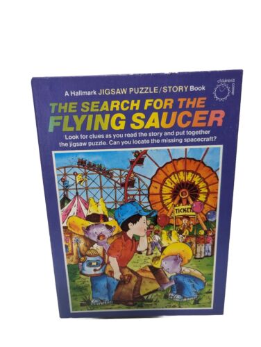 HTF Vintage 1977 Hallmark Puzzle Story Search for the Flying Dischier 110 - Foto 1 di 5