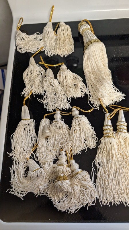 Gold & Ivory Tassels Christmas Ornaments Home Decor See Photos assorted sizes 16