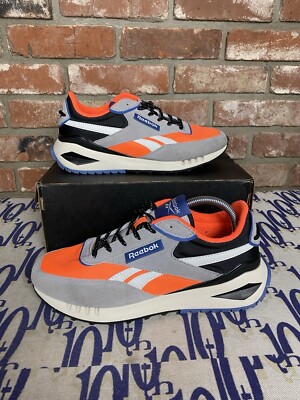 Size 10 - Reebok Classic Forte Racer Pure Grey Twisted Coral Preowned No Box