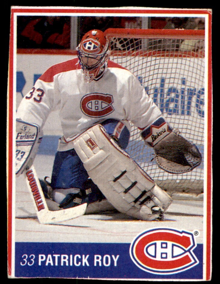1990-91 KRAFT CUTTING FROM DINER KRAFT BOX PATRICK ROY MONTREAL CANADIENS #49