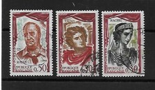 lot 3 timbres oblitérés 1961 Comédiens Français YT 1302-3-4