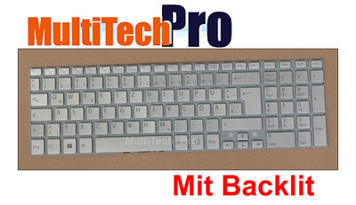DE Tastatur f. Sony Vaio Fit 15 SVF15 SVF15A SVF15E mit Beleuchtung  - Silber -