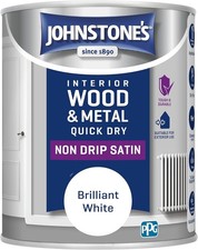 Johnstone's Wood & Metal Paint Satin Finish Brilliant White 750ml