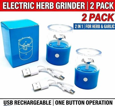 Electric Herb Tobacco Grinder 2pcs Rechargeable USB Garlic Crusher USA Stock