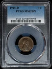 1925-D 1C Lincoln Wheat Cent PCGS MS 62 BN