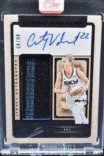 2025 Panini One and One WNBA Courtney Vandersloot Jersey Auto Blue #/49 Sky