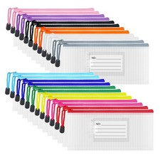 24pcs Small Mesh Zipper Pouch 9.3x4.7 Inches Pencil Pouch Bags Small Mesh Bag...