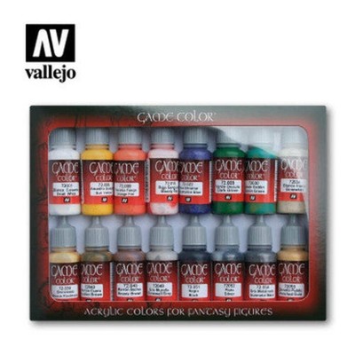 Vallejo Paint 17ml Bottle Introduction Game Color Paint Set (16 Colors)