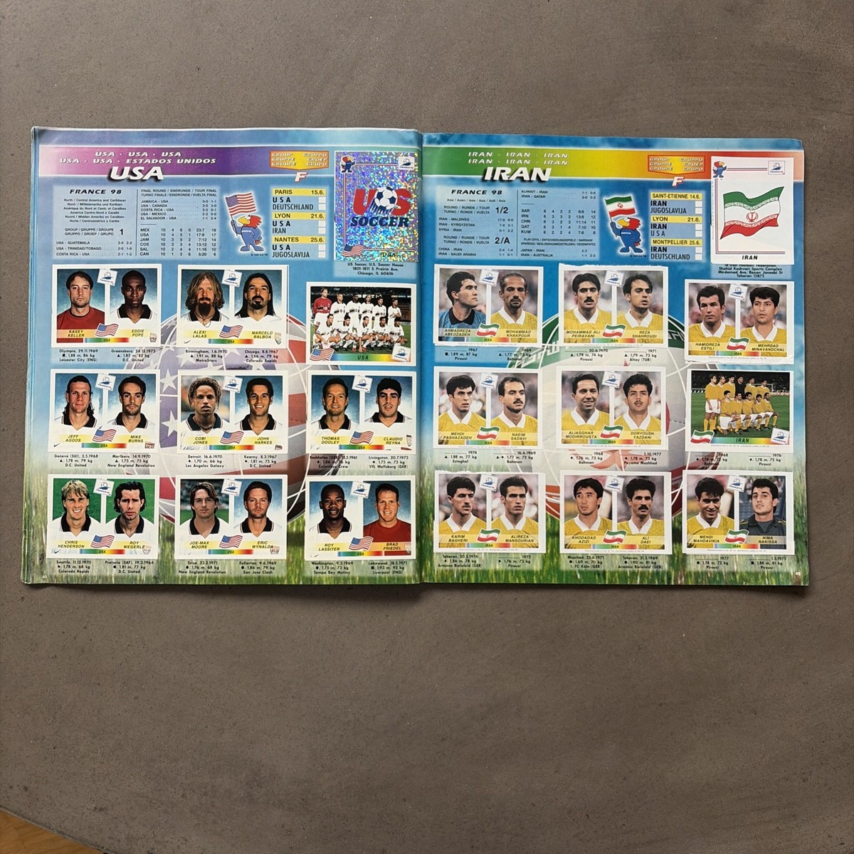PANINI FRANCE 98 WORLD CUP 1998 ALBUM COMPLETE ORIGINAL FULL