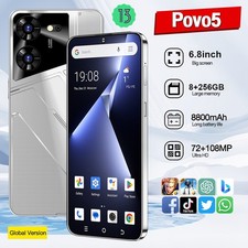 Povo5 Smartphone Android 13 Unlocked Global 8+256GB 6.8'' 8000mAh Dual SIM