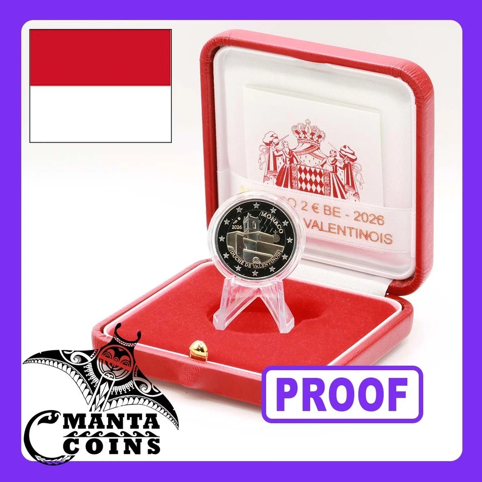 2 Euro Monaco 2026 Herzogtum Valentinois Polierte Platte / Proof / PP -sofort- - Bild 1 von 1