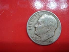 1950 D Roosevelt Dime - Album Filler, actual coin in photo