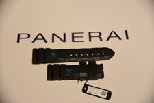 PANERAI STRAP RUBBER ACCORDEON BLACK WITH BLUE OP  22/20 STD BA MADE IN ITALY