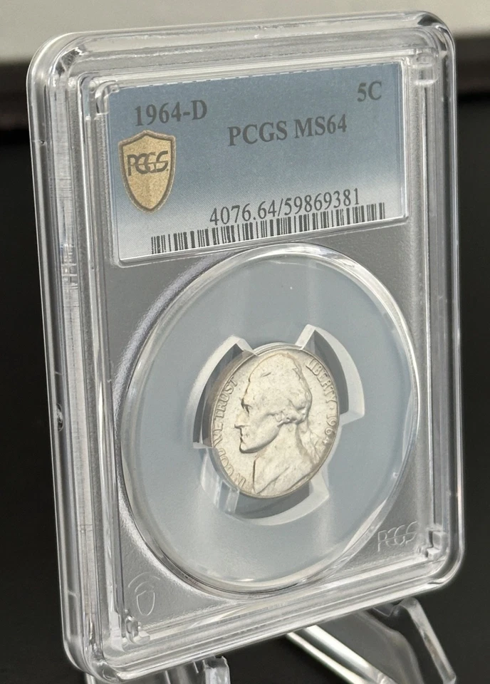 Níquel 1964-D certificado PCGS MS64 [59869381] Foto 3 de 4