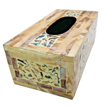 Mother of Pearl Stone Marble Tissue Box Holder Decorative Dragonfly