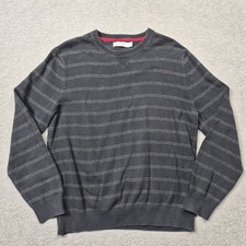 Nautica Men’s Gray Cardigan Sweater L Tight Knit Cotton Blend Classic Preppy