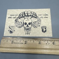 Vietnam War US Army 101st Airborne Division skull death card one sided.