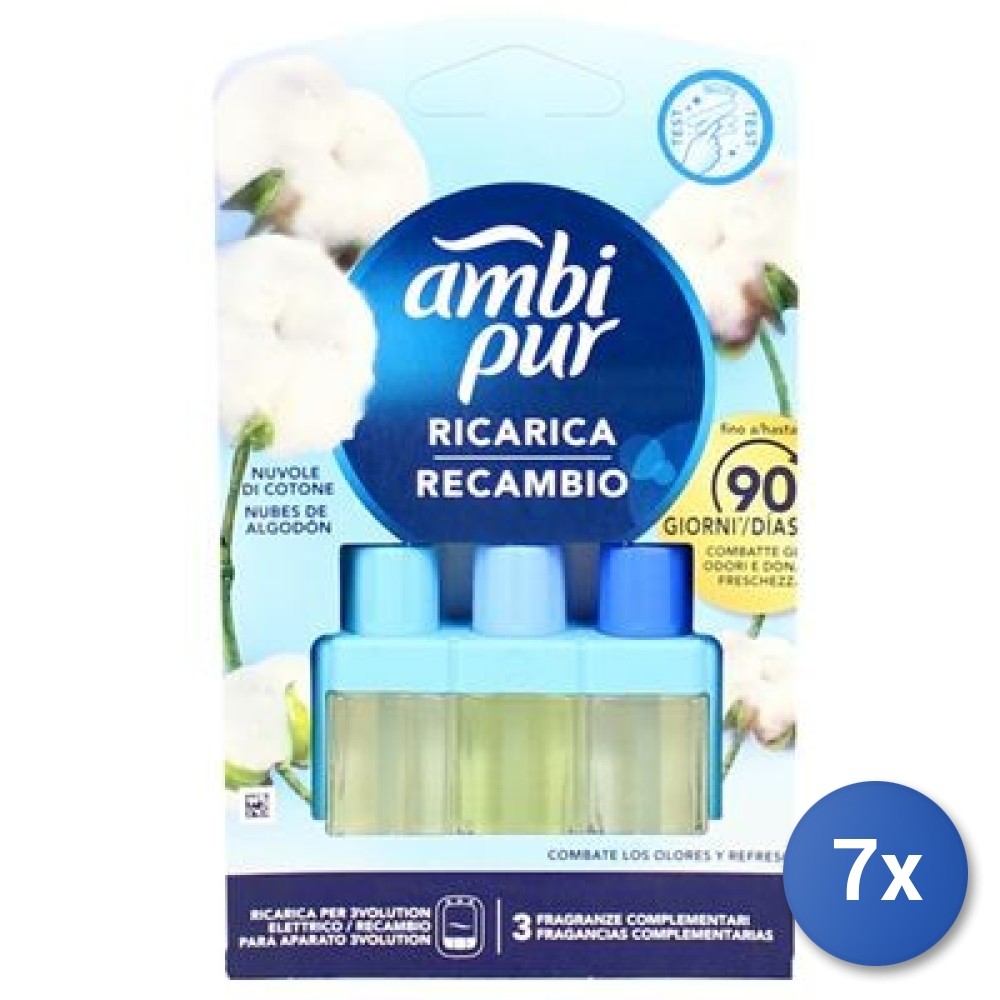 7x Bundle Ambipur 3 Volution Ricarica Cotone
