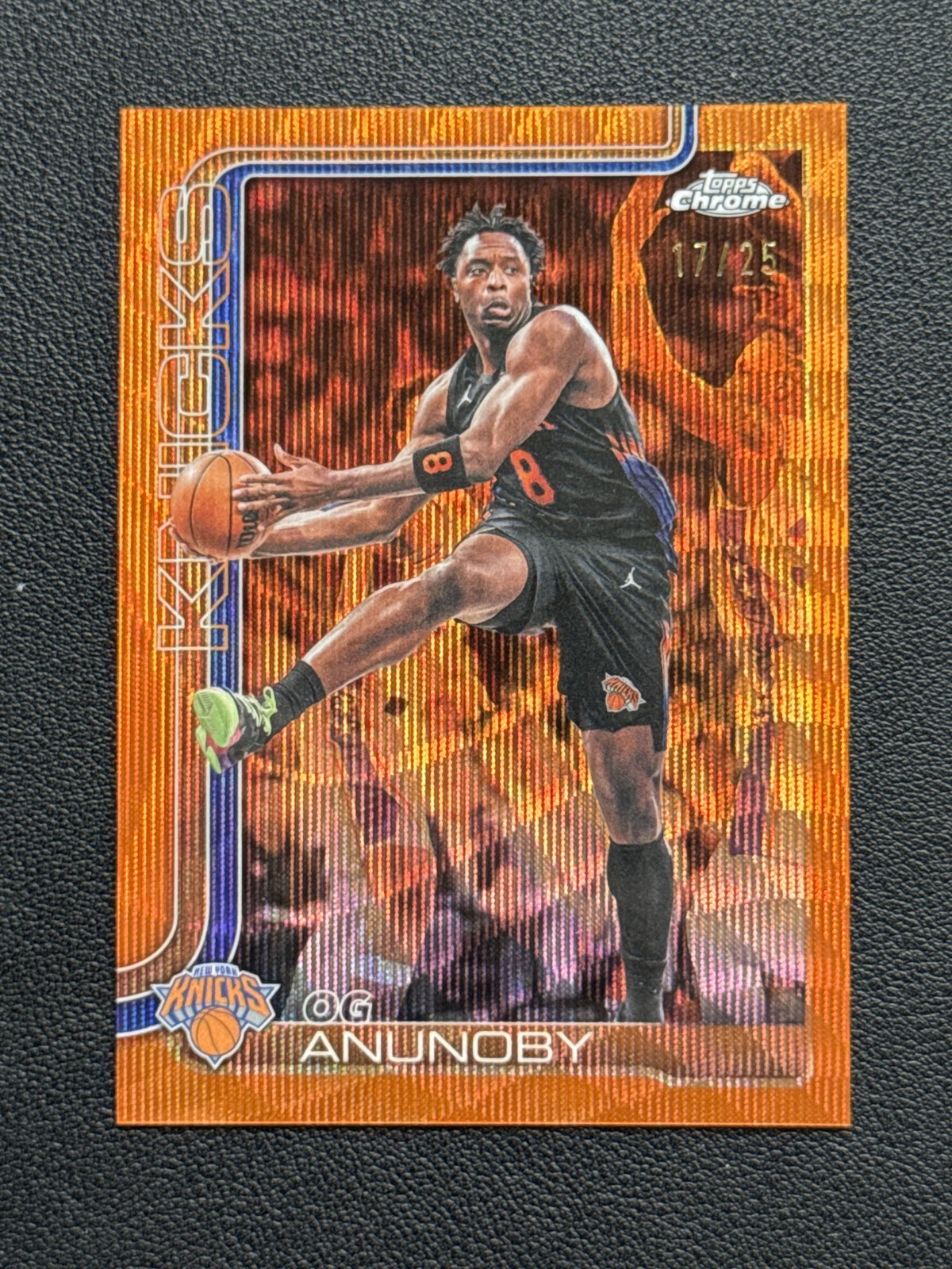 2025-26 Topps Chrome Update 17/25 Orange Wave Refractor OG Anunoby #43