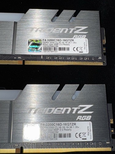 G.Skill Trident Z RGB 16GB (2x8GB) DDR4 3200MHz CL 16-16-18-38 RAM - OPEN BOX - Photo 7/7
