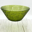 Vintage Anchor Hocking Soreno Glass Avocado Green Large Serving Bowl 11 1/2”