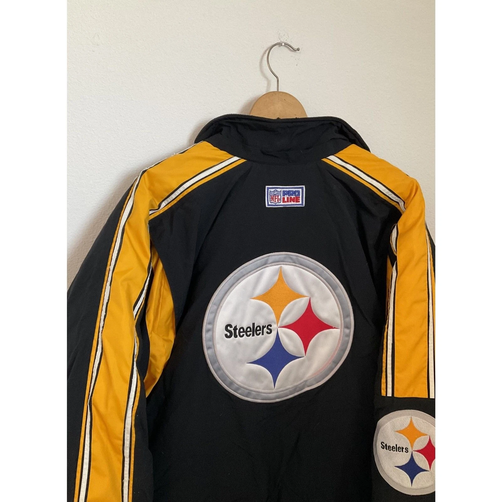 Vintage 90s Starter Pro Line Pittsburgh Steelers Puffer Jacket Big Logo NFL XL image 11