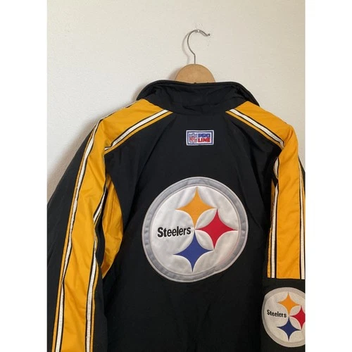 Vintage 90s Starter Pro Line Pittsburgh Steelers Puffer Jacket Big Logo NFL XL image 11