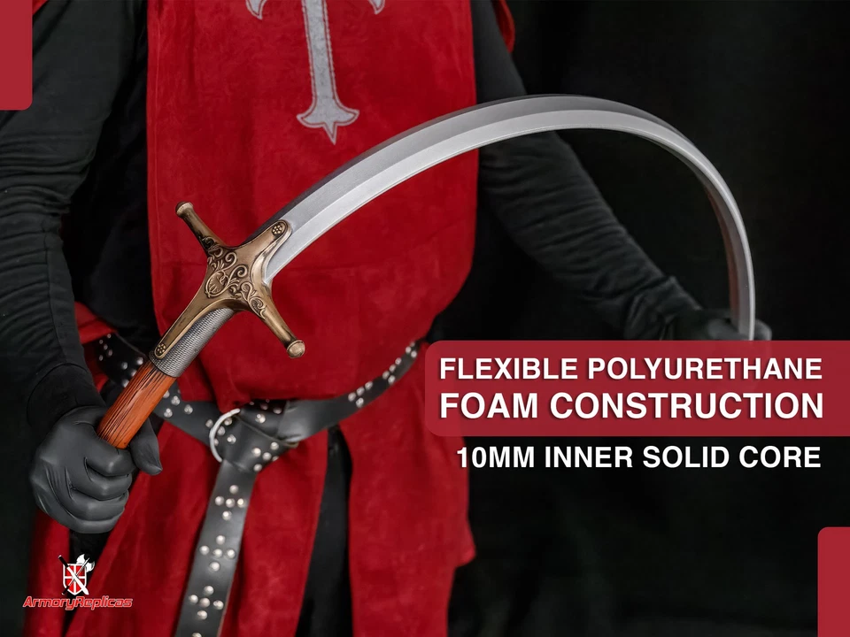 Ornate Fantasy Foam Sword LARP Cosplay Prop Medieval Replica Weapon - Image 3 of 4